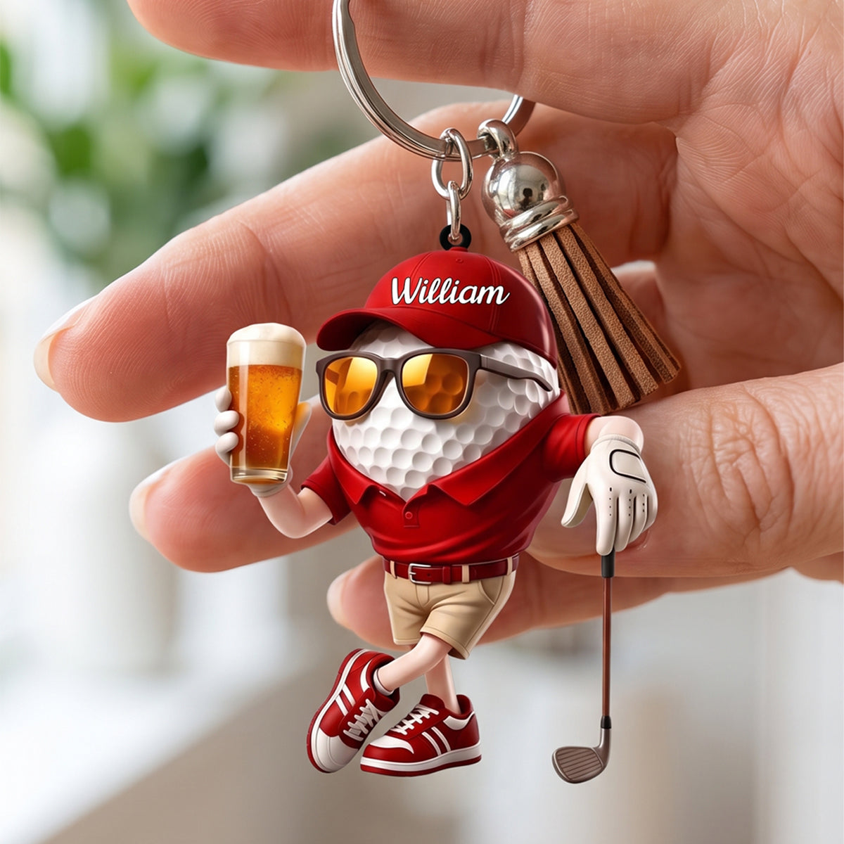 Beer Golf Personalized Keychain For Golf Lovers