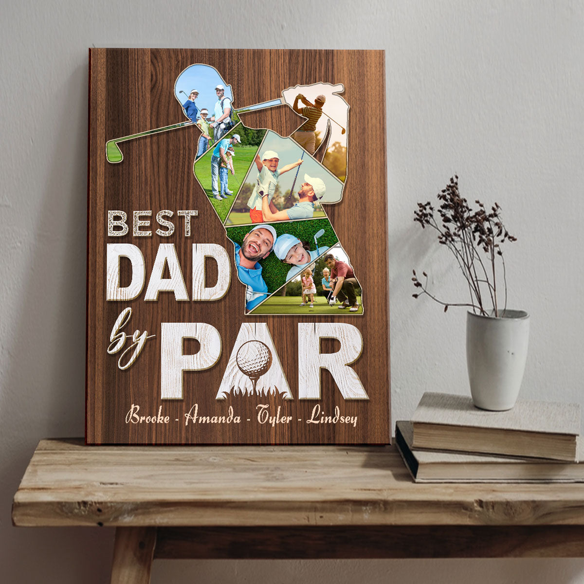 Personalized Dad Golf Gift Father's Day Photo Collage Canvas Poster