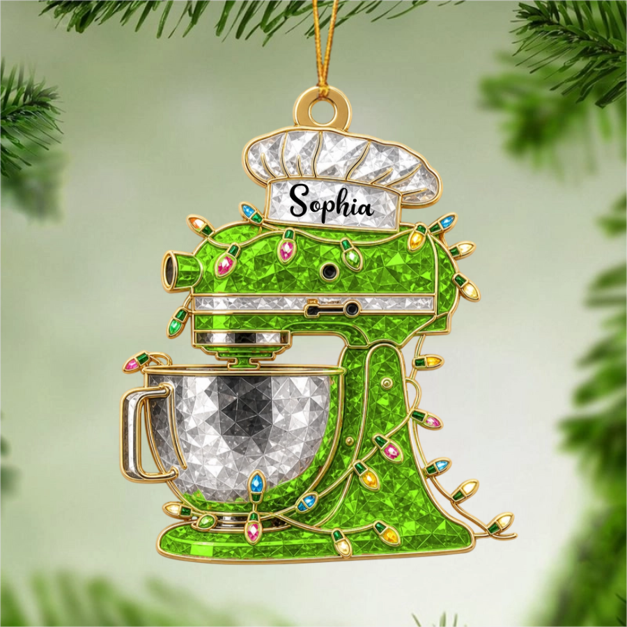 Personalized Cream Mixer Baking Ornament – Custom Kitchen Christmas Keepsake