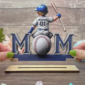 Great Players Are Raised By Even Greater Moms - Personalized Shaped 2-Layered Wooden Plaque With Flat Stand