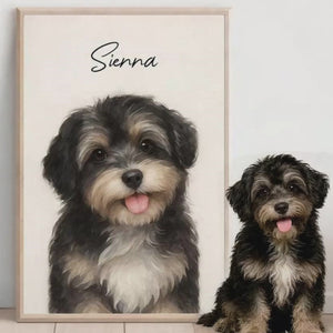 Watercolor Portraits Using Pet Photo Personalized Poster, Gift for Dogs, Cats Lovers