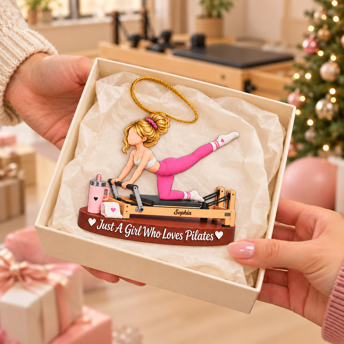 Pilates Lovers Gift - Just A Girl Who Loves Pilates Personalized Christmas Ornament