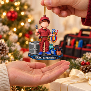 HVAC Tech Christmas Gift - Custom HVAC Tech Personalized Christmas Ornament, AC Repair Gift