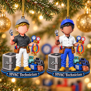 HVAC Tech Christmas Gift - Custom HVAC Tech Personalized Christmas Ornament, AC Repair Gift