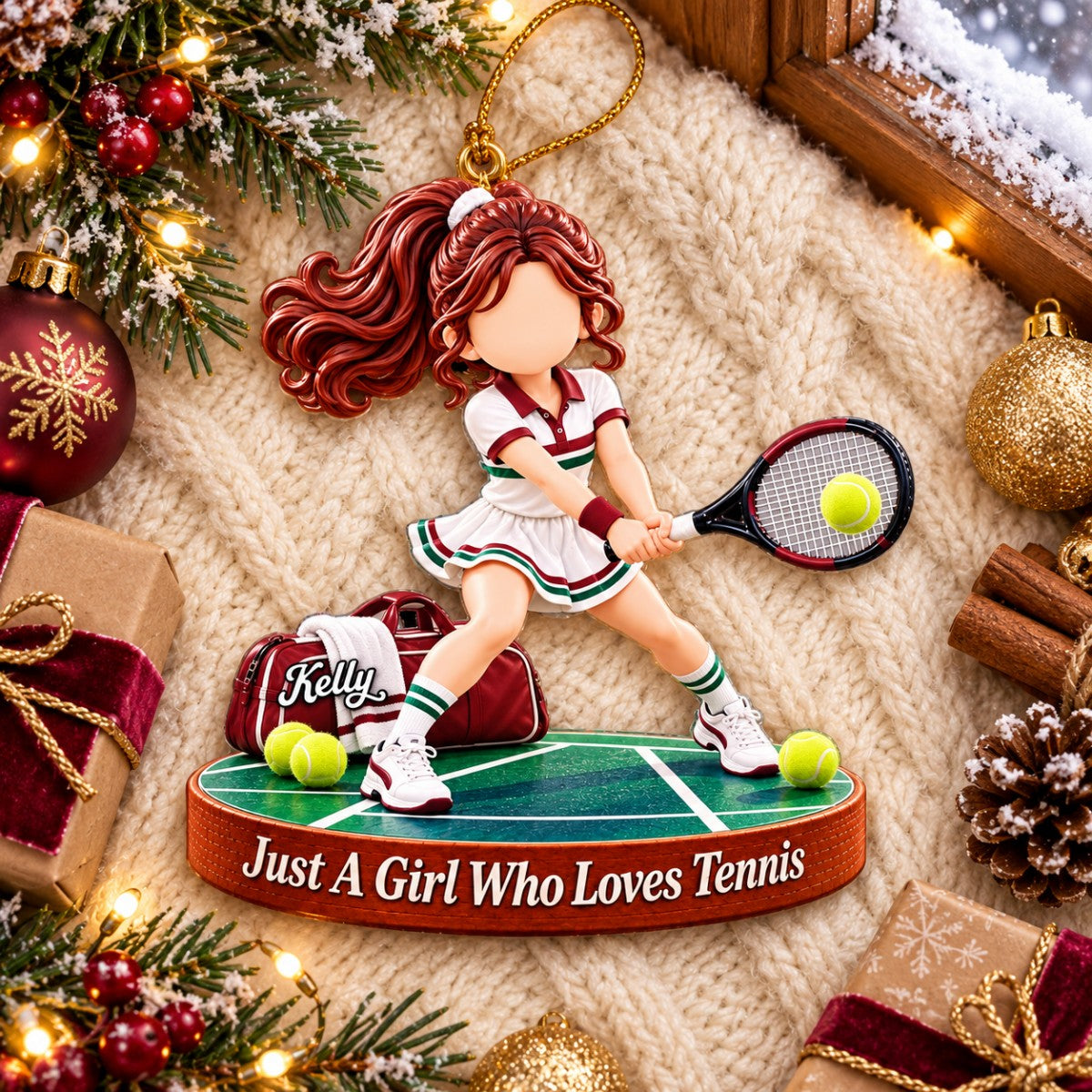 Just A Boy Who Loves Tennis - Personalized Christmas Ornament, Tennis Gift for Tennis Boy Tennis Girl