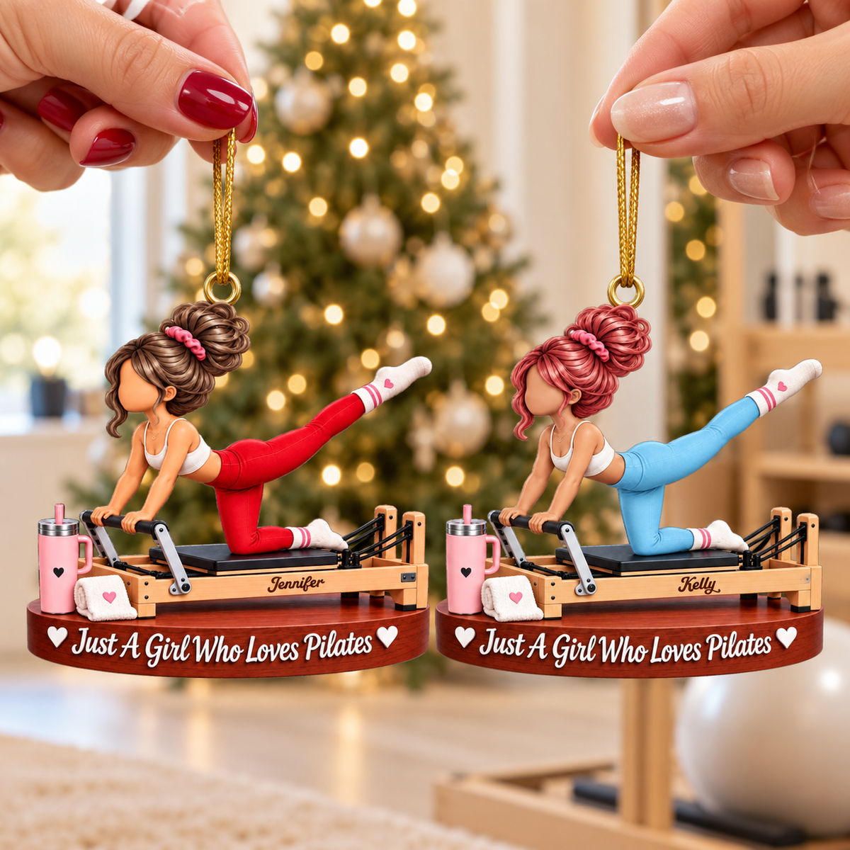 Pilates Lovers Gift - Just A Girl Who Loves Pilates Personalized Christmas Ornament