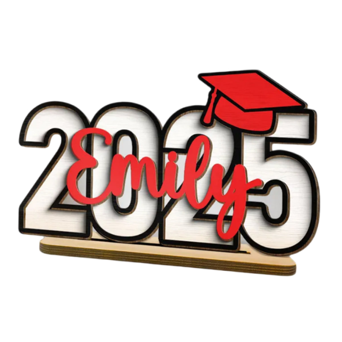 2025 Graduation Senior Personalized 2-Layer Standing Wooden Plaque