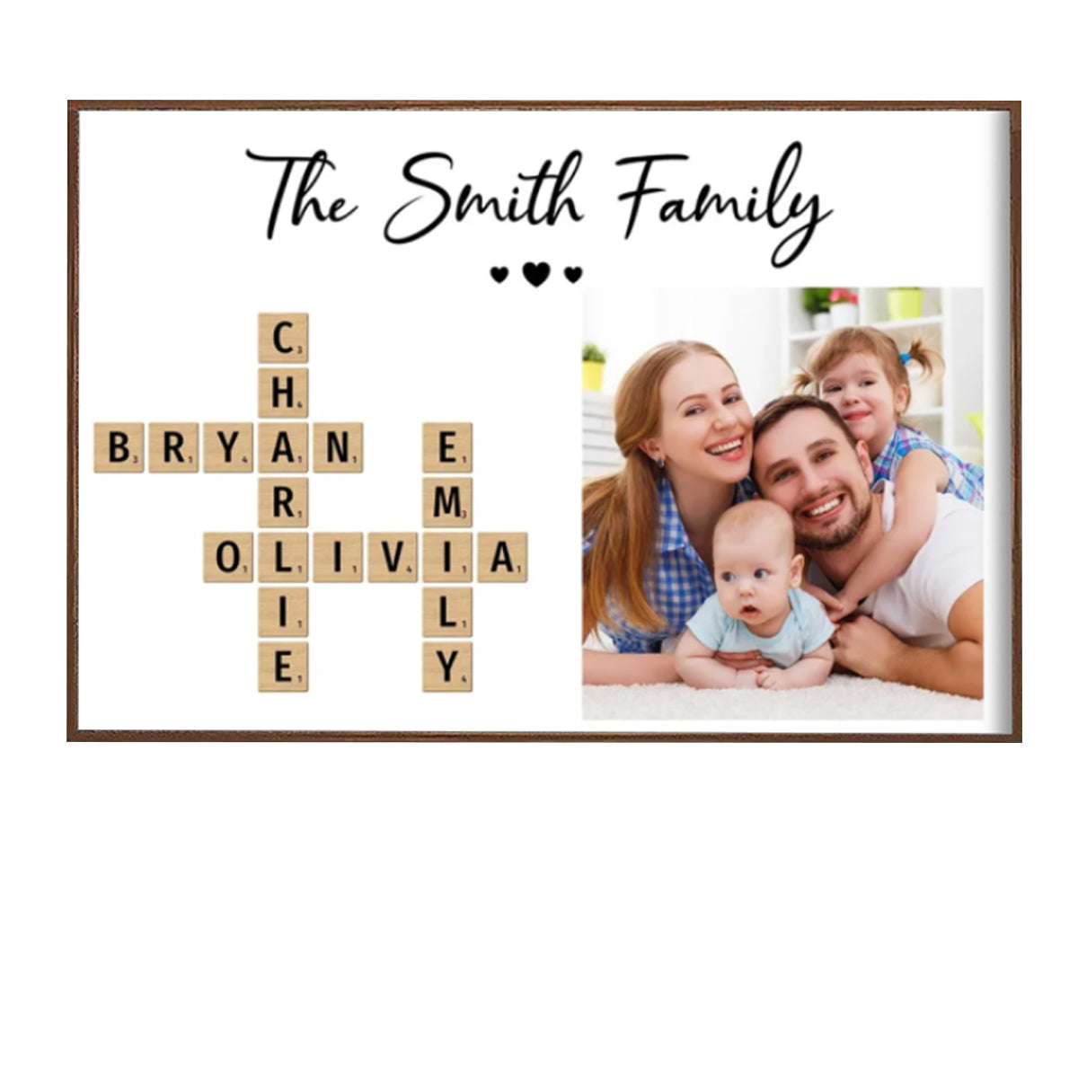 Family Home Crossword Upload Photo Personalized Canvas/Poster