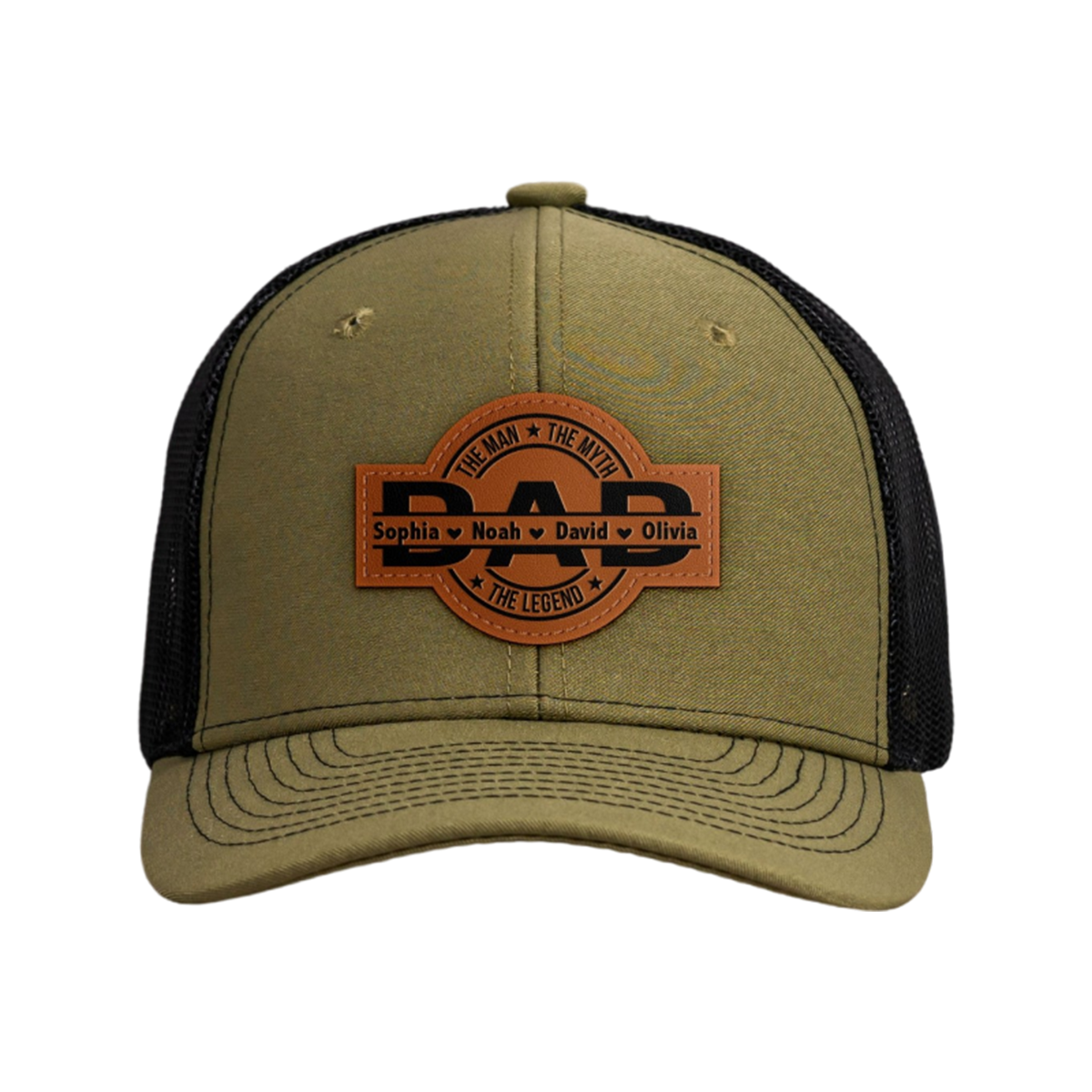 Dad, The Man, The Myth, The Legend - Personalized Leather Patch Hat