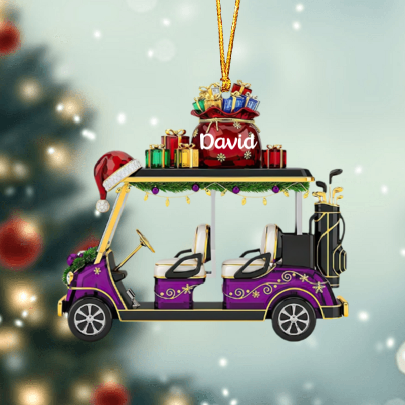 Golf Cart Ornament - Personalized Gifts For Golf Lovers