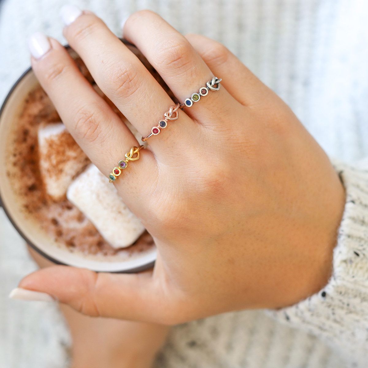 Ties of The Heart Personalized Birthstone Ring