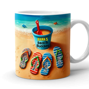 Summer Flip Flop Grandma's Beach Buddies Personalized Mug