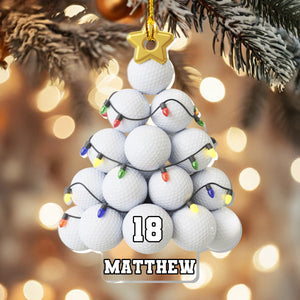 Golf Lovers - Personalized Golf Ball Tree Acrylic Ornament
