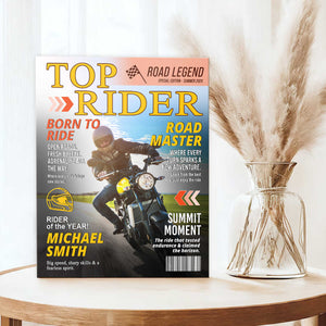 Custom Motorcyclist Magazine Cover Personalized Canvas/Poster Motorcycle Rider Gift
