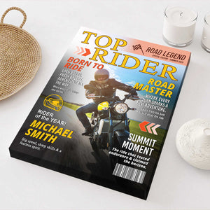 Custom Motorcyclist Magazine Cover Personalized Canvas/Poster Motorcycle Rider Gift