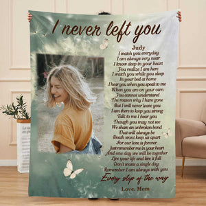 I Never Left You Blanket, Custom Photo Blanket, Memorial Blankets For Gift