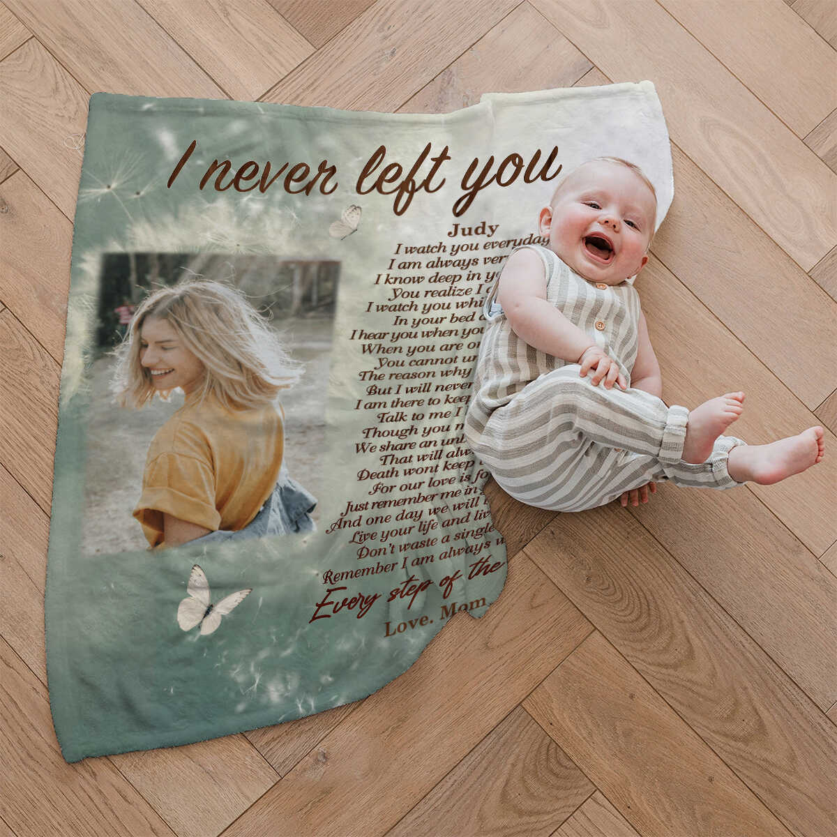 I Never Left You Blanket, Custom Photo Blanket, Memorial Blankets For Gift