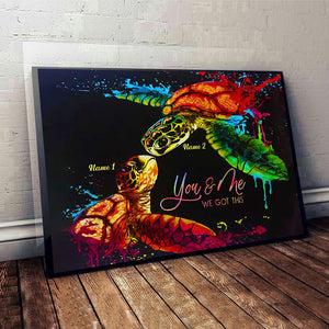 Personalized You And Me We Got This Turtle Couple Poster Canvas Print