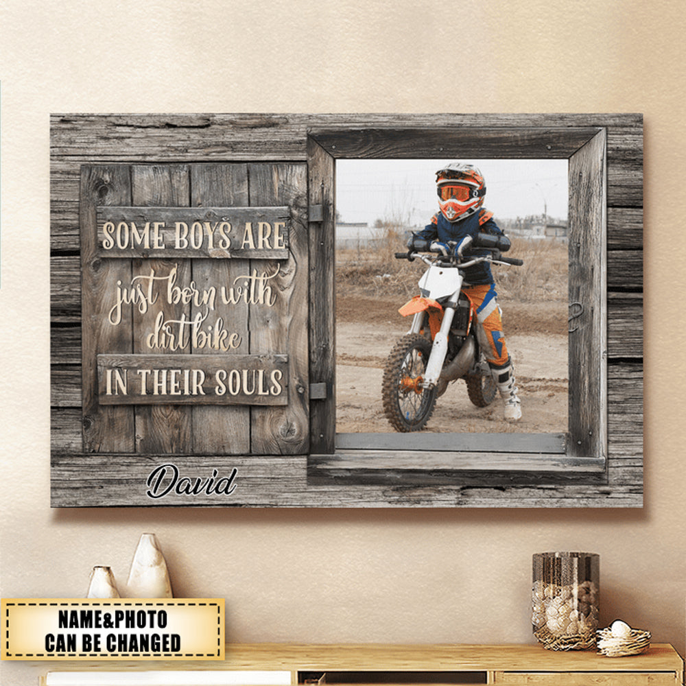 Custom Personalized Motocross Poster-Some Boys Are Just Born With Dirt Bike In Their Souls