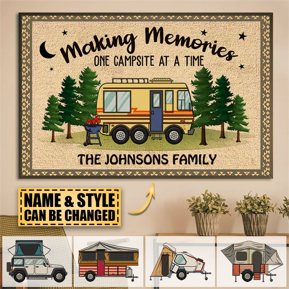Making Memories At Campsite - Personalized Decorative Mat