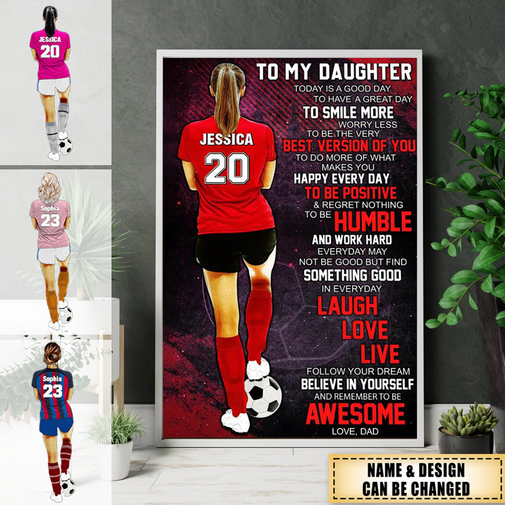 Custom Personalized Soccer Poster, Gifts For Soccer Players, Sport Gifts For Daughter