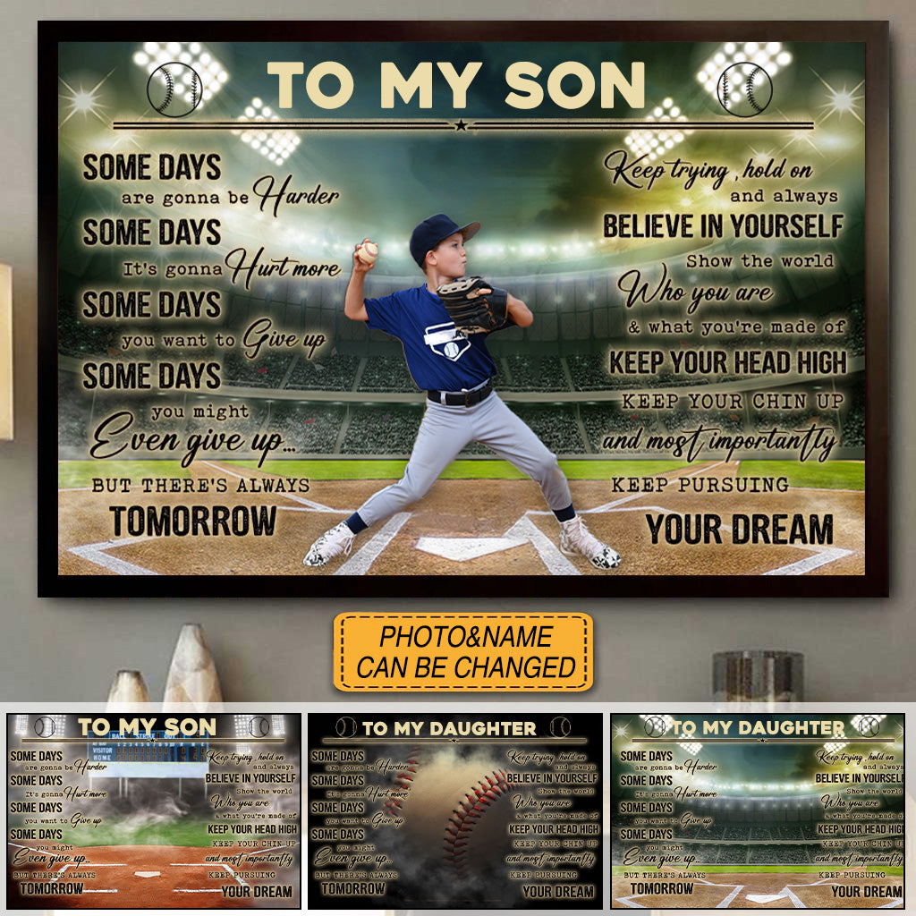 Personalized Baseball To My Son/Grandson-Believe In Yourself Custom Poster