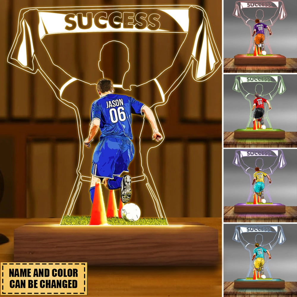 Custom Personalized Soccer Led Night Light, Gifts For Soccer Lovers