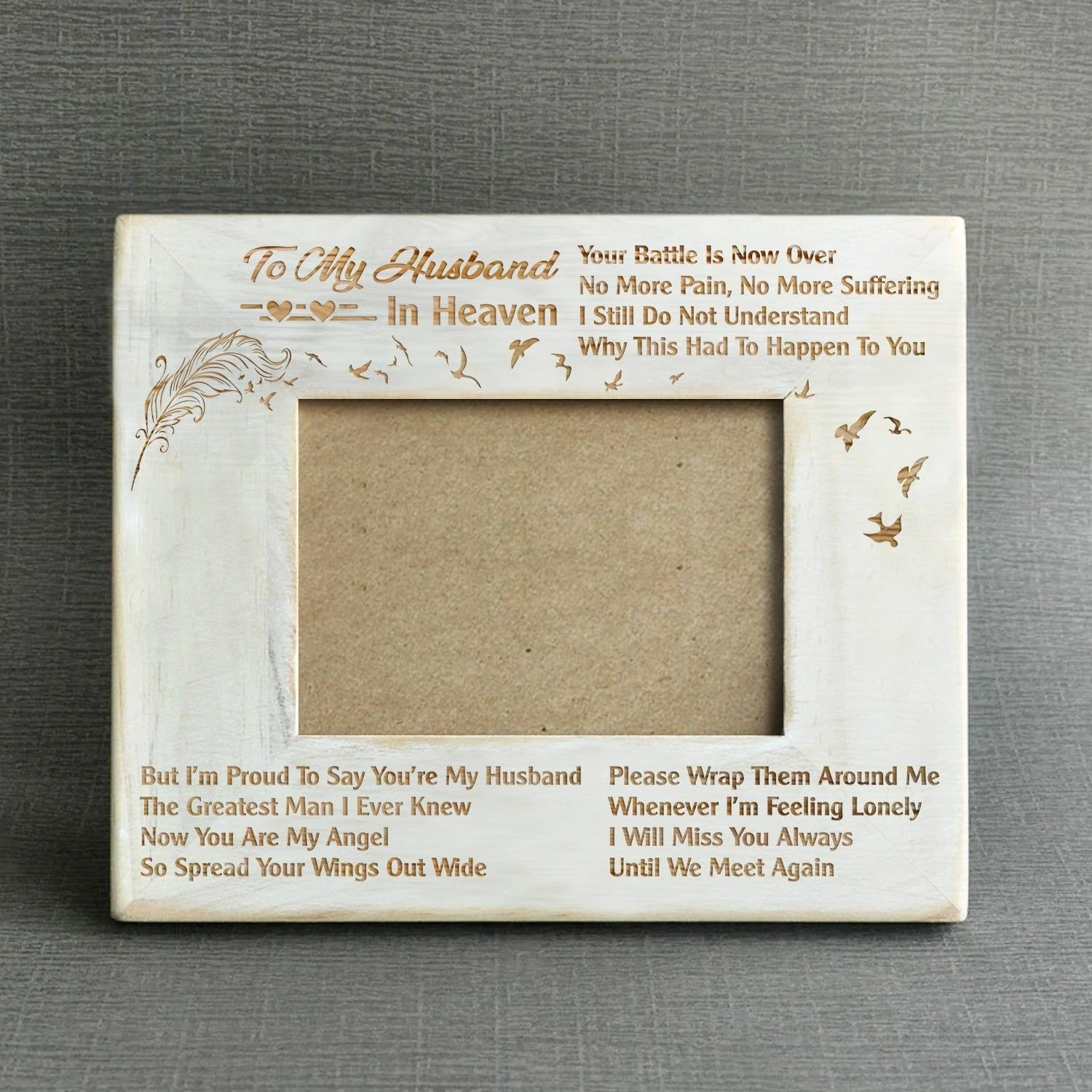 My Angel Husband Memorial Wooden Photo Frame