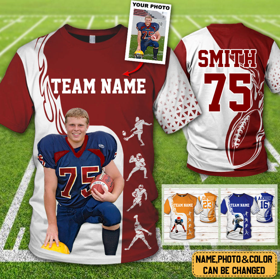 Personalized Football Shirt Custom Photo And Team Name All Over Print Shirt For Football Player