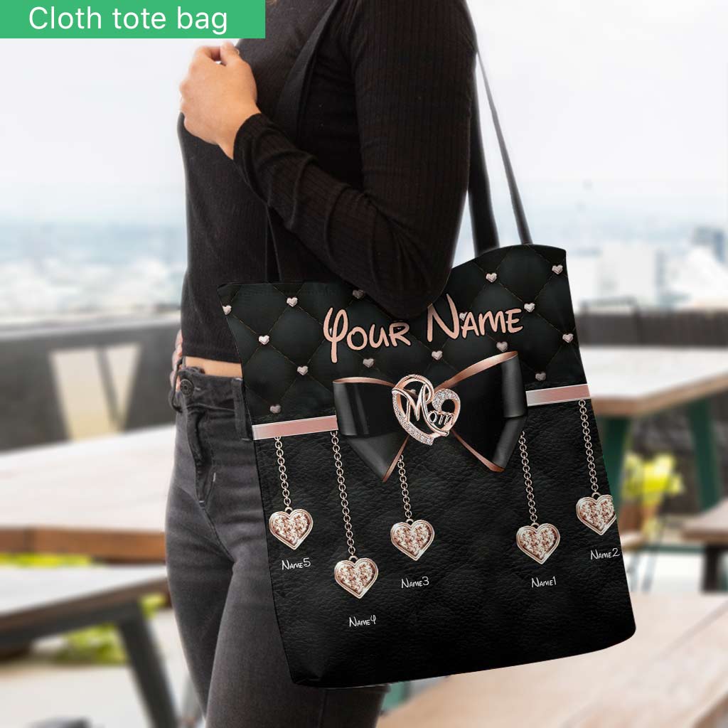 Personalized Bow tie Mom I Love You Cloth Tote Bag