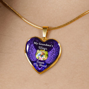 Personalized Memorial Heart Necklace Cover My Heart Wings