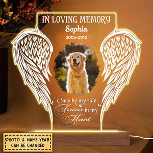In Loving Memory Upload Photo, Your Wings Were Ready But My Heart Was Not Personalized Acrylic Plaque Led Lamp Night