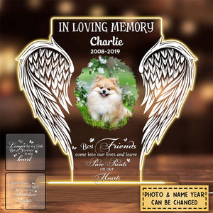 In Loving Memory Upload Photo, Your Wings Were Ready But My Heart Was Not Personalized Acrylic Plaque Led Lamp Night
