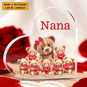 Personalized Mama Bear With Little Kids Acrylic Plaque