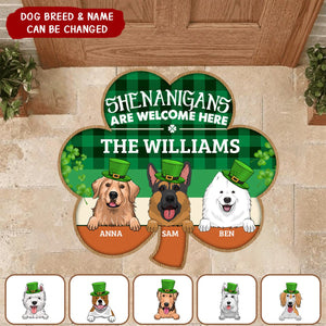 Personalized Shamrock Shaped For Dog Lovers Rug