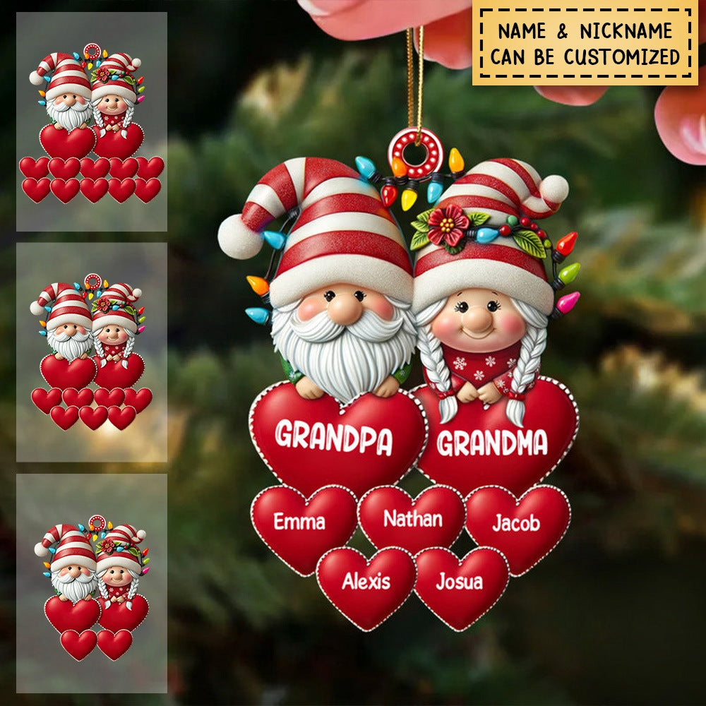 Christmas Grandma & Grandpa Mom & Dad With Heart Kids Personalized Acr ...