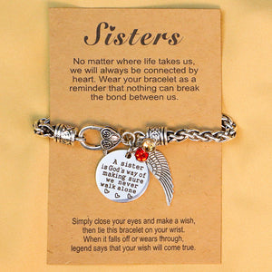 A sister is a god's way Antique Silver Bracelet