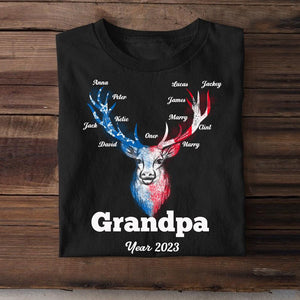 Personalized Grandpa Flag Independence Day T-Shirt