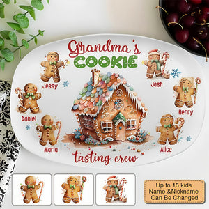 Grandma's Cookie Tasting Crew Personalized Custom Platter Christmas Gift For Grandma Mom Family Members