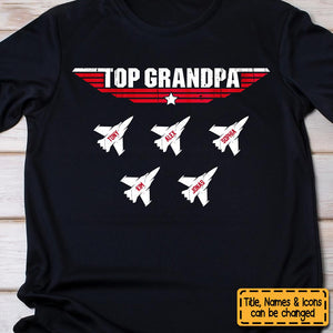 Personalized Gift Top Grandpa Father's Day T-Shirt