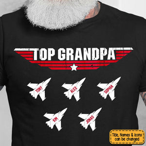 Personalized Gift Top Grandpa Father's Day T-Shirt