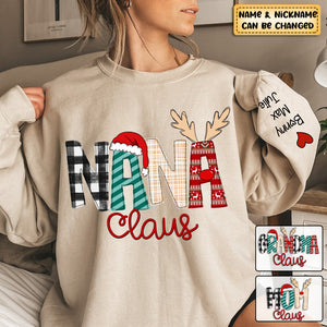 Personalized Christmas Grandma Claus Kids Sweatshirt