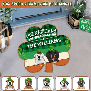 Personalized Shamrock Shaped For Dog Lovers Rug