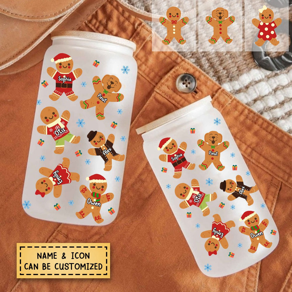 Christmas Cookie Custom Christmas Glass Bottle, Frosted Bottle - Gift For Family/Friends Christmas Gift