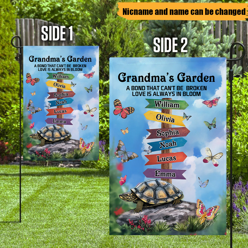 Personalized Grandma Mom's Garden Butterfly Where Love Grows Flag