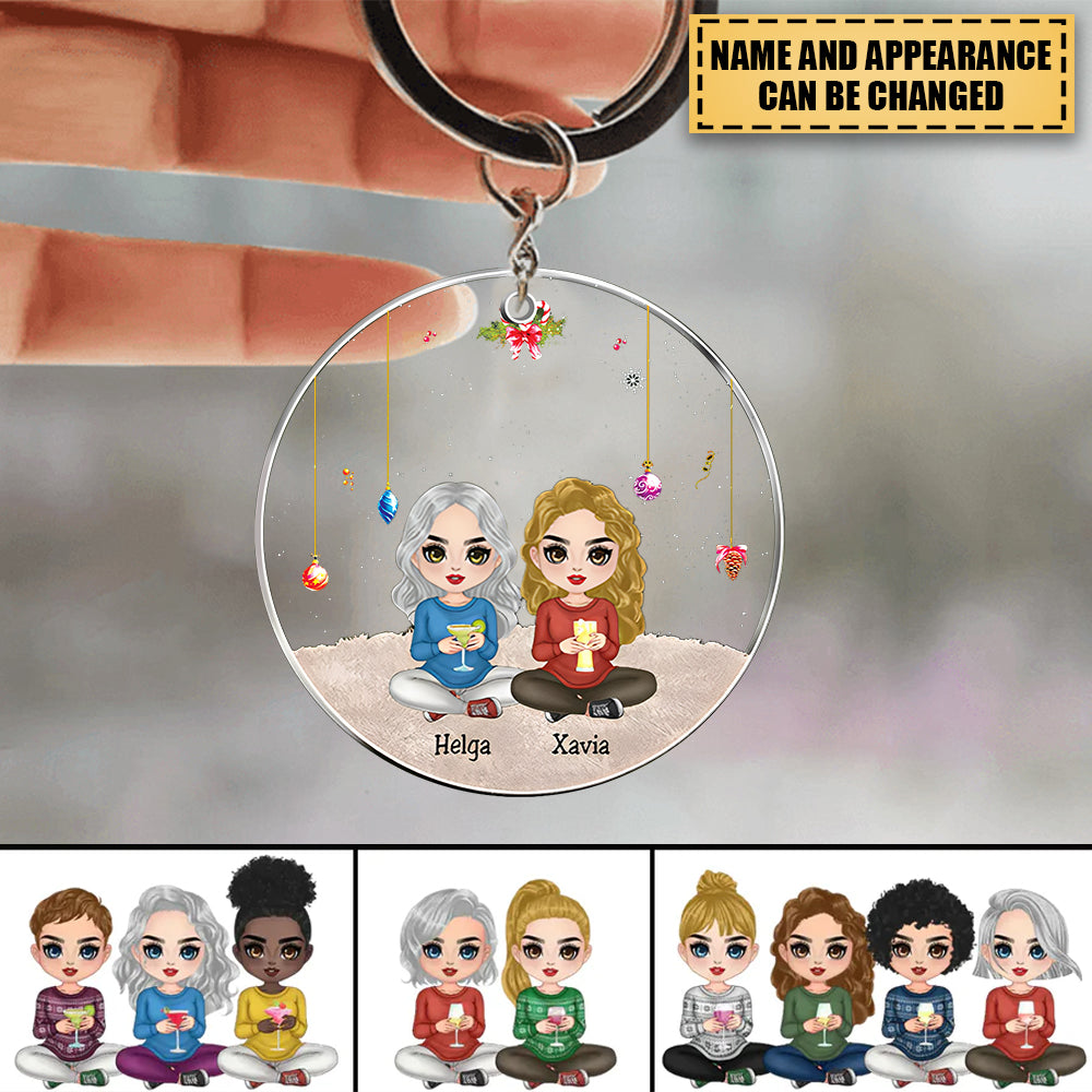 Besties - Besties Forever - Personalized Circle Keychain