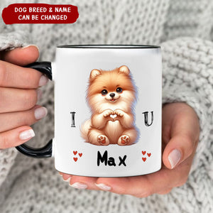 Personalized Dogs Giving Heart Hand Mug