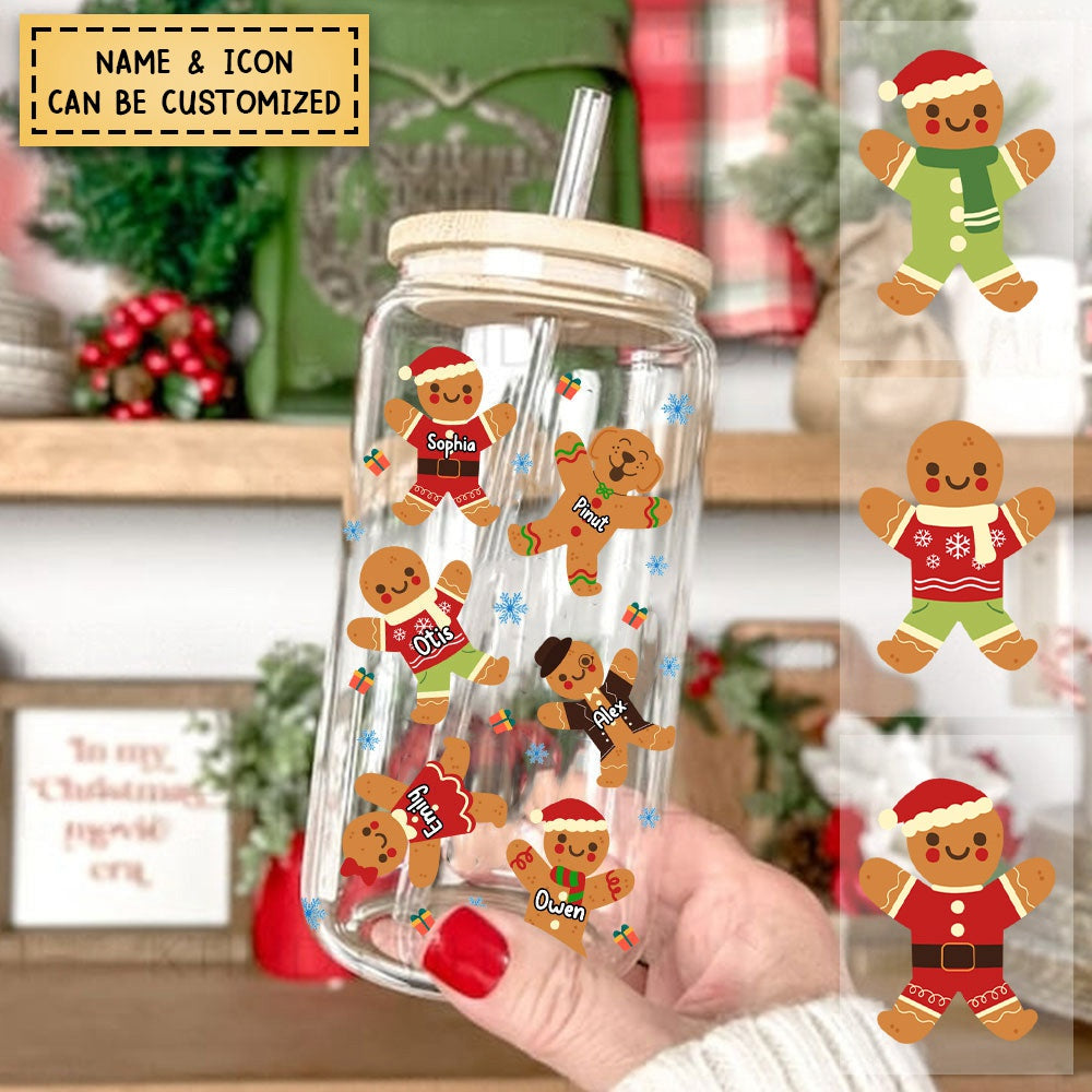 Christmas Cookie Custom Christmas Glass Bottle, Frosted Bottle - Gift For Family/Friends Christmas Gift