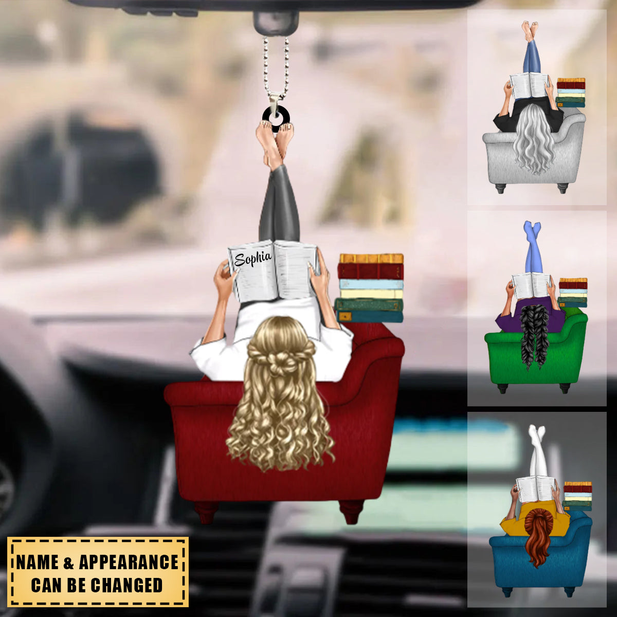 Personalized Reading Book Backview Woman Ornament