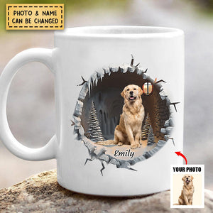 Custom Pet Photo Winter Snowy Christmas Personalized Mug